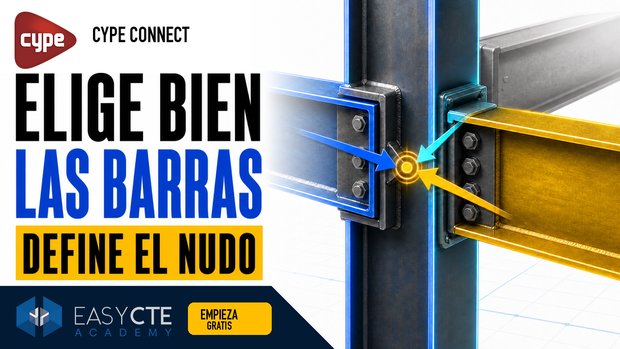 Aprende a definir nudos en CYPE Connect: limpiar nudos importados, seleccionar barras, nombrar elementos y mantener la coherencia con CYPE 3D.
