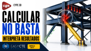 Aprende a interpretar resultados en CYPE 3D: aprovechamientos, comprobaciones ELU, deformada, reacciones, combinaciones y leyes de esfuerzos.