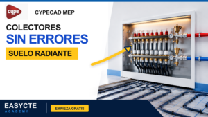 Cuadro de colectores y suelo radiante para cálculo de climatización en CYPECAD MEP